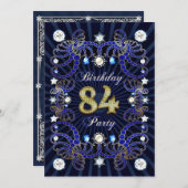 84th誕生日パーティー招待状と宝石の塊 招待状 (正面/裏面)