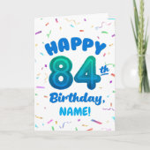 84th Balloon Number Custom Name Birthday Card カード (正面)