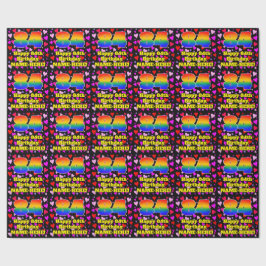 84th Birthday: Loving Hearts Pattern, Rainbow # 84 ラッピングペーパー
