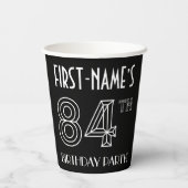 84th Birthday Party:アールデコスタイル+名前をカスタムする 紙コップ (裏面)