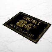 84th Birthday Party —アールデコスタイル「84」 +名前 箔招待状 (回転した状態)