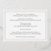 84th Birthday Party —アールデコスタイル「84」 +名前 箔招待状 (裏面)