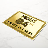 84th Birthday Party —アールデコスタイル「84」 & Name 箔招待状 (回転した状態)