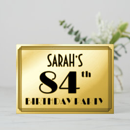 84th Birthday Party —アールデコ検索「84」 +名前 箔招待状
