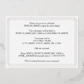 84th Birthday Party —アールデコ検索「84」 +名前 箔招待状 (裏面)