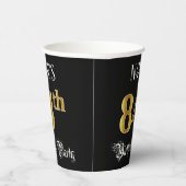 84th Birthday Party – スクリプファンシート、フェイク金ゴールド・ルック 紙コップ (右)