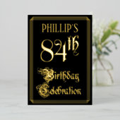 84th Birthday Party – スクリプファンシート&名前をカスタムする 箔招待状 (立ち正面)