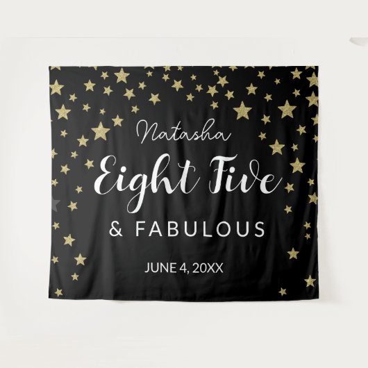 85と素晴らしい誕生日フォトブースの背景 タペストリー (正面(横))