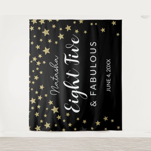 85と素晴らしい誕生日フォトブースの背景 タペストリー (正面)