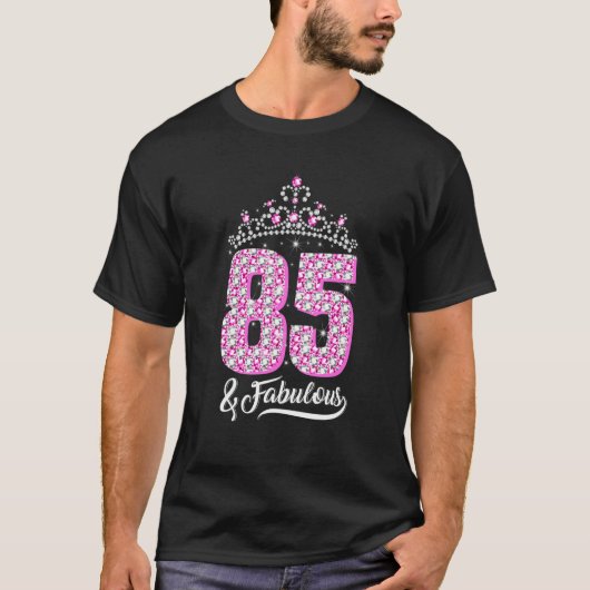85と素晴らしい85誕生日ダイヤモンドクラウンウィメンズ Tシャツ (正面)