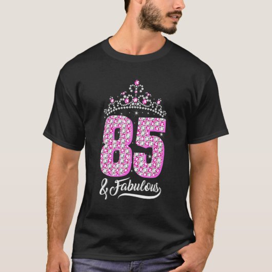 85と素晴らしい85誕生日ダイヤモンドクラウン女性 Tシャツ (正面)