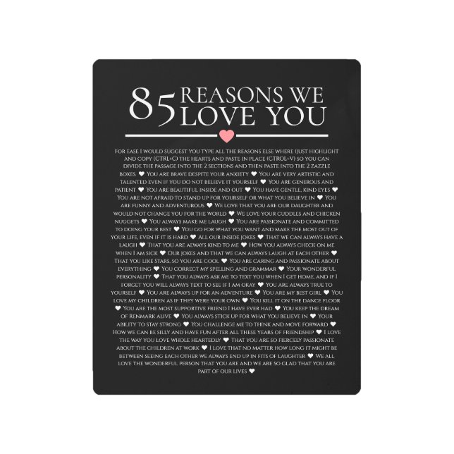 85の理由で、私たちは80歳の60歳の誕生日を40歳に愛している メタルプリント (正面)