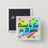 85カラフル番目の誕生日祈りの言葉ボタン 缶バッジ (正面&裏面)