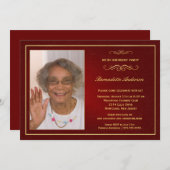 85バースデーパーティ招待状-写真付き 招待状 (正面/裏面)