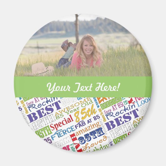 85ユニーク歳の誕生日プレゼント マグネット (正面)