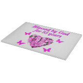 85年賛美間の神によるピンクのフローラ カッティングボード (角)
