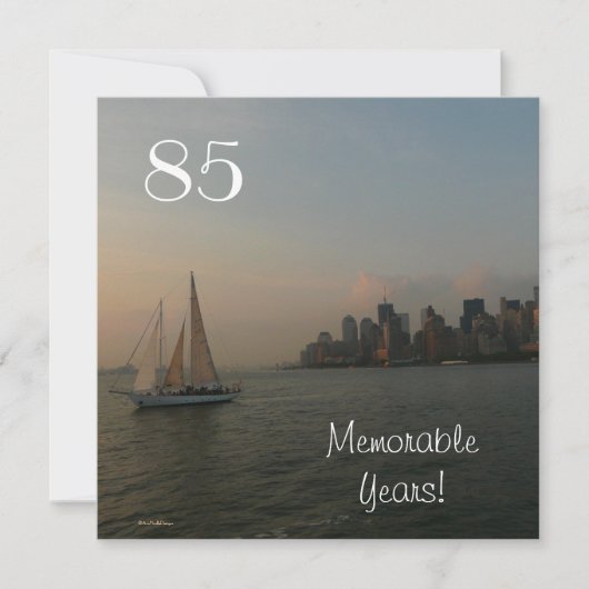 85思い出に残る年/誕生祝い – 男性 招待状 (正面)