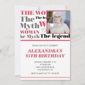 85歳おもしろいの誕生日の招待状フォト神話の伝説 招待状 (正面)