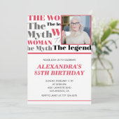 85歳おもしろいの誕生日の招待状フォト神話の伝説 招待状 (スタンド正面)