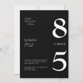 85歳と黒誇りを持った誕生日パーティーの招待状 招待状 (正面)