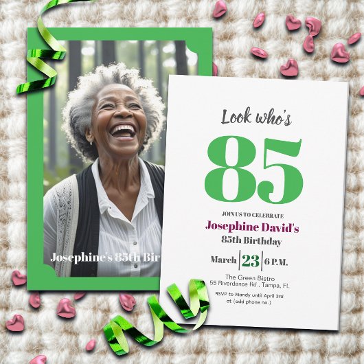 85歳のお誕生日おめでとう!バースデーパーティーの写真 招待状