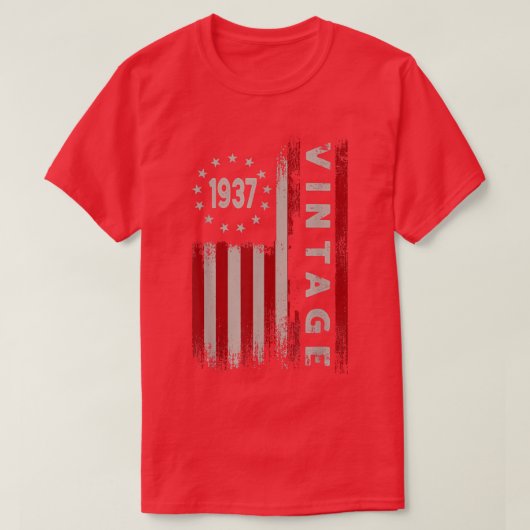 85歳のギフトヴィンテージ1937アメリカ国旗85日 Tシャツ (デザイン正面)