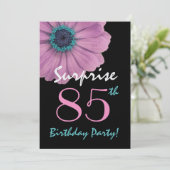 85歳のサプライズバースデー プレティピンクデイジー メタリック 招待状 (スタンド正面)