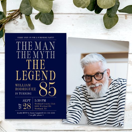 85歳の誕生日おめでとう 男の中の男 伝説の男 招待状