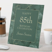 85歳の誕生日お祝い グリーンマーブル 台座サイン (インサイチュ)