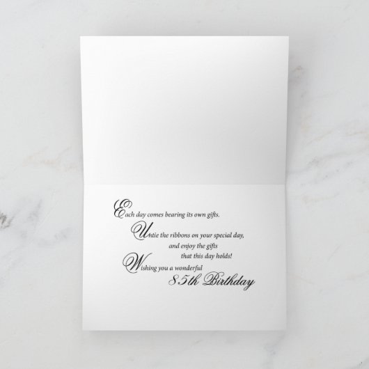 85歳の誕生日ギフトとユリ カード (内部)