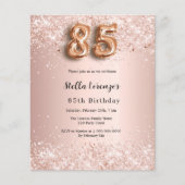 85歳の誕生日バラ金ゴールドピンク紙吹雪 (正面)