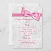 85歳の誕生日パーティーダマスクとピンク·ボウフェイク氏 招待状 (裏面)