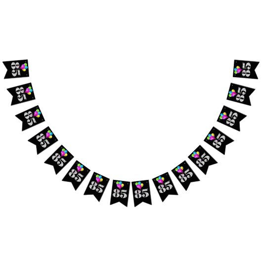 85歳の誕生日パーティーバルーン バンティングフラッグ (全)