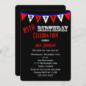 85歳の誕生日パーティー招待バンティング 招待状 (正面/裏面)