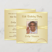 85歳の誕生日パーティー招待状 - 写真任意 招待状 (正面/裏面)