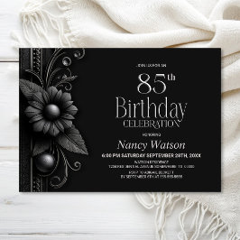 85歳の誕生日パーティー グレイフラワー 招待状