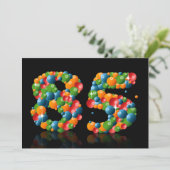 85歳の誕生日パーティー　シャボン玉と風船付き 招待状 (スタンド正面)