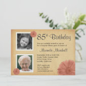 85歳の誕生日パーティー　ラスティックデイジー2　写真招待状 招待状 (スタンド正面)