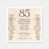 85歳の誕生日パーティー - 花の野の花 エレガント スタンダードカクテルナプキン (正面)