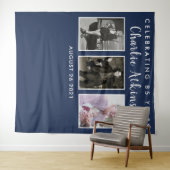 85歳の誕生日写真付きのバックドロップバナー タペストリー (インサイチュ(横))