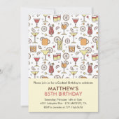 85歳の誕生日招待状 メンズ カクテル パターン 招待状 (正面)