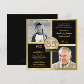 85歳の誕生日招待状 Then & Now 写真 招待状 (正面/裏面)