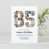 85歳の誕生日　オリジナル フォト コラージュ 85 招待状 (スタンド正面)