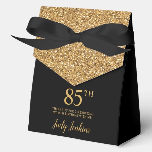 85歳の誕生日 ゴールドラメ ありがとう フェイバーボックス (正面)