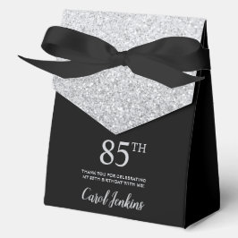 85歳の誕生日 シルバーグリッターのお礼 フェイバーボックス