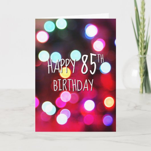 85歳の誕生日 ネオンパーティライト カード (正面)