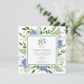 85歳の誕生日 ブルー ハイドランジア 招待状 (スタンド正面)