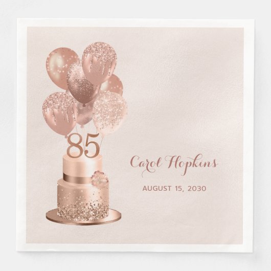 85歳の誕生日 ローズゴールドケーキ (正面)