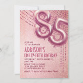 85歳の誕生日 女性 ローズゴールド 招待状 (正面)