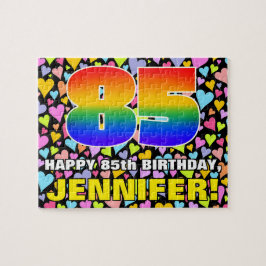 85歳の誕生日 - 楽しく愛情あふれるハートの形と「85」 ジグソーパズル
